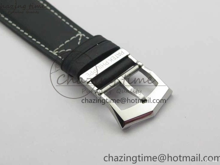 MIROTIME 0404 Practical Calatrava 5524 Pilot Travel Time SS GRF Blue Dial on Black Leather Strap A324 V 7107